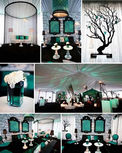 black and teal wedding ideas|More.